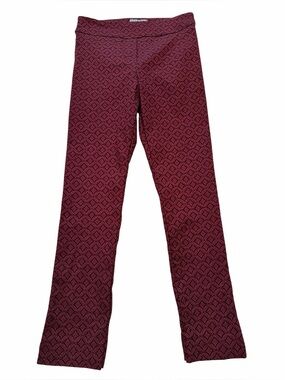 Erica Taylor Burgundy/Black Print Pull On Skinny Pant L